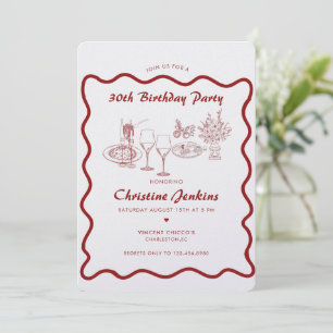 Italy   Italian Food   Whimsical Birthday Invitation
