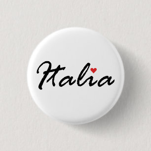 Italy Italian, I love Italy 3 Cm Round Badge