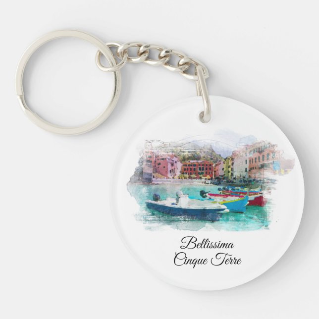 ** Italy Italian Language Cinque Terre AP12 Key Ring (Front)
