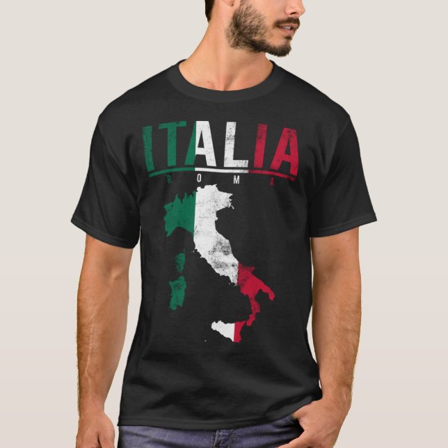 Italy  Italian Map Flag Italia For Men Women Youth T-Shirt (Front)