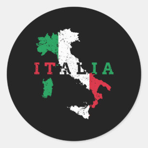 Italy Italian Map Flag Pride Gift Heritage Italia  Classic Round Sticker
