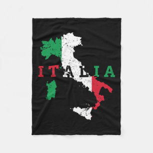 Italy Italian Map Flag Pride Gift Heritage Italia  Fleece Blanket