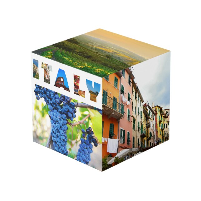 Italy Italian Vacation Travel Photos Cube (Front Angled)