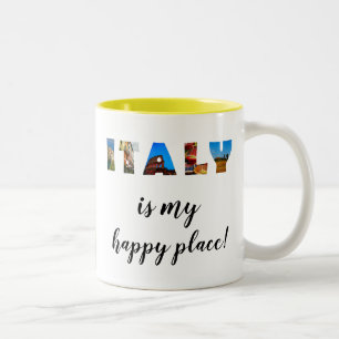 Italy Italian Vineyard Travel Happy Place Two-Tone Coffee Mug