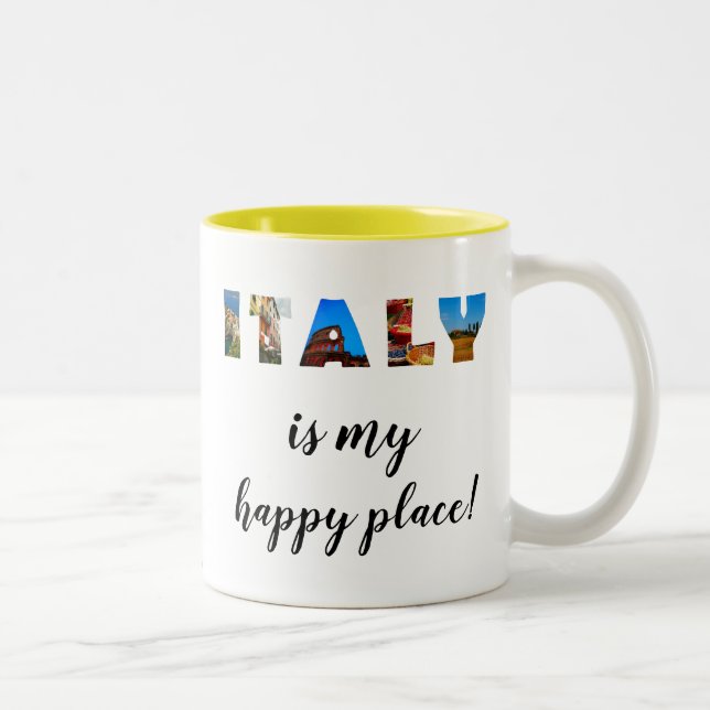 Italy Italian Vineyard Travel Happy Place Two-Tone Coffee Mug (Right)