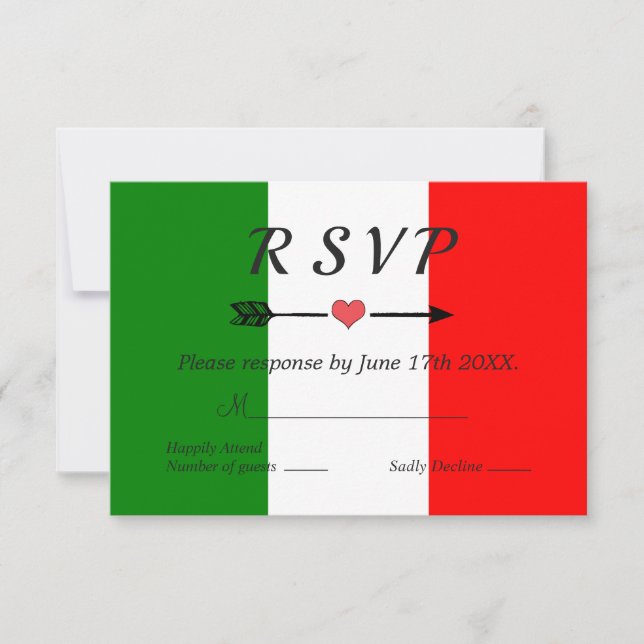 Italy Italian Wedding RSVP Card (Front)