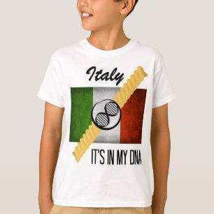 Italy It's in My DNA Molecule Italian Flag Rotini T-Shirt