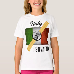 Italy It's in My DNA Molecule Italian Flag Rotini T-Shirt