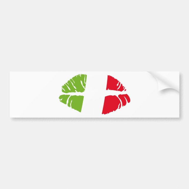 italy kiss bumper sticker (Front)