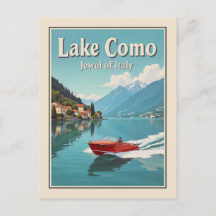 Italy Lake Como Vintage Travel Postcard