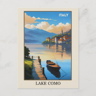 Italy Lake Como Vintage Travel Postcard