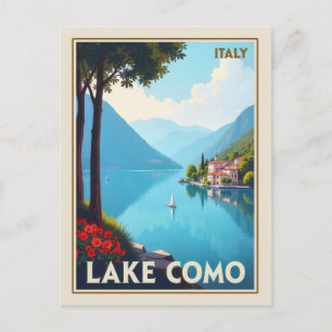 Italy Lake Como Vintage Travel Postcard