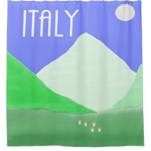 italy landscape painting art shower curtain