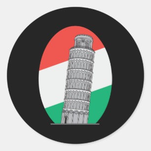 Italy Leaning Tower of Pisa Classic Round Sticker