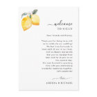 Italy Lemons Wedding Welcome Letter Itinerary Card