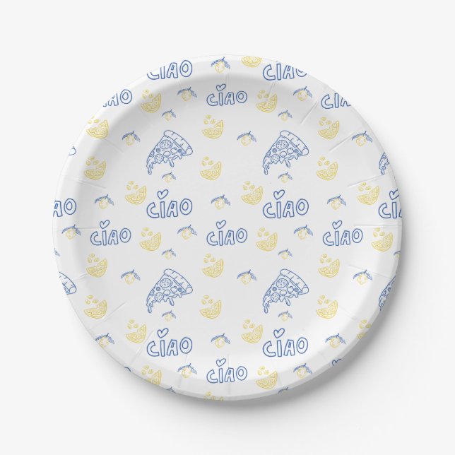 Italy Lover– Ciao Italian Vibes Paper Plate (Front)