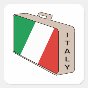 Italy Luggage Square Sticker