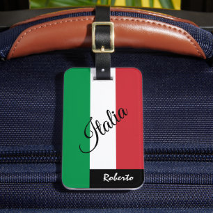 Italy Luggage Tags, Italia, Name, Italian Flag Tag