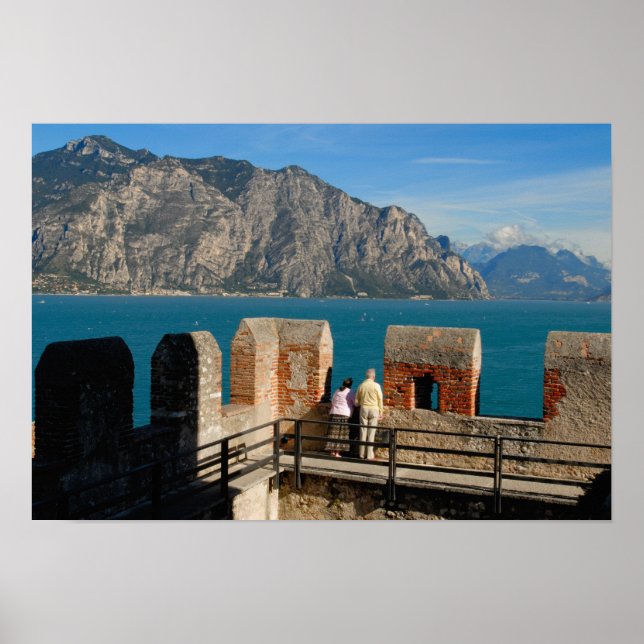 Italy, Malcesine, view from castle tower of Poster (Front)