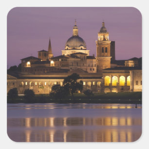 Italy, Mantua Province, Mantua. Town view and Square Sticker