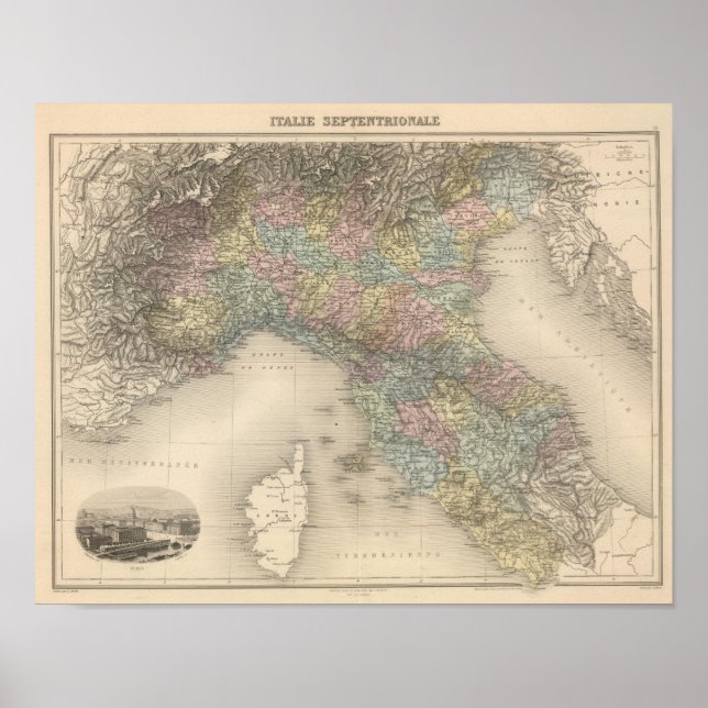 Italy Map 2 Poster (Front)