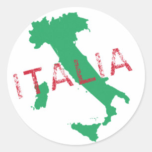 Italy map art with Italia Classic Round Sticker