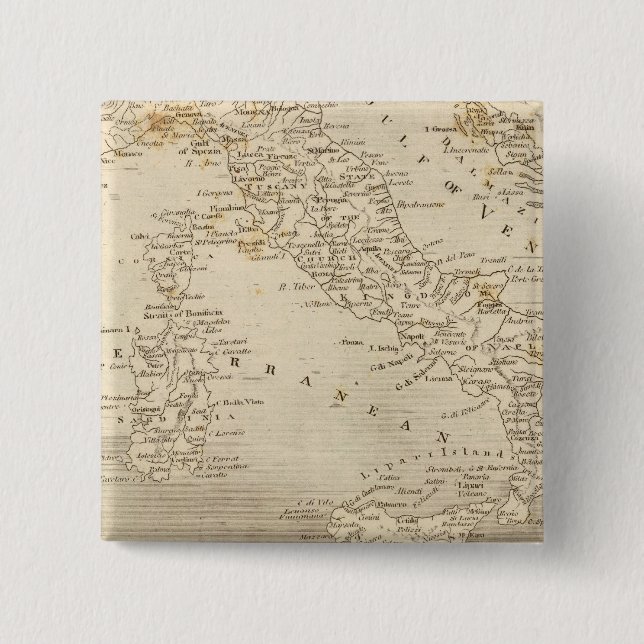 Italy Map by Arrowsmith 15 Cm Square Badge (Front)