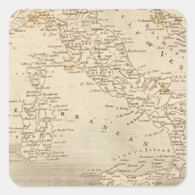 Italy Map by Arrowsmith Square Sticker (Front)