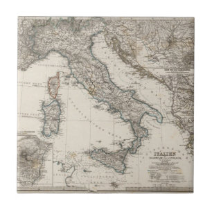 Italy Map by Stieler Ceramic Tile