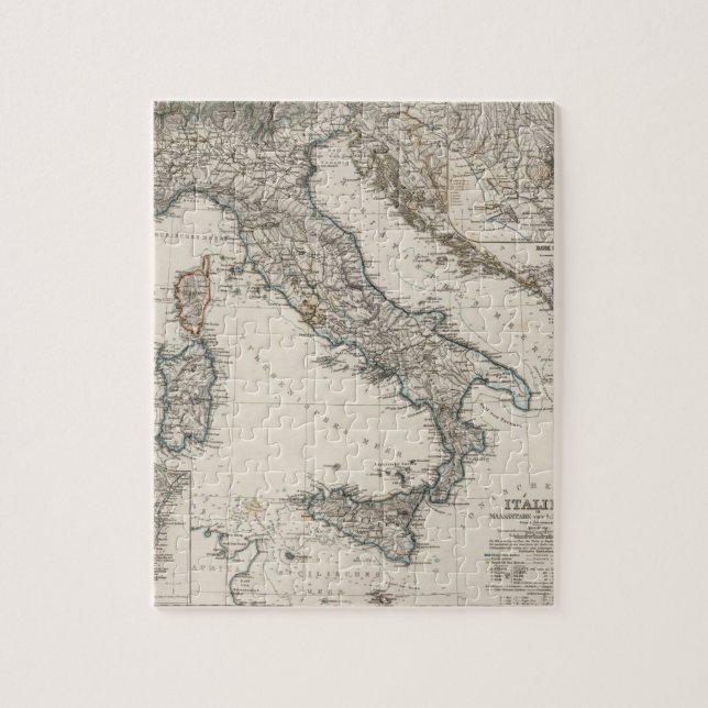 Italy Map by Stieler Jigsaw Puzzle (Vertical)