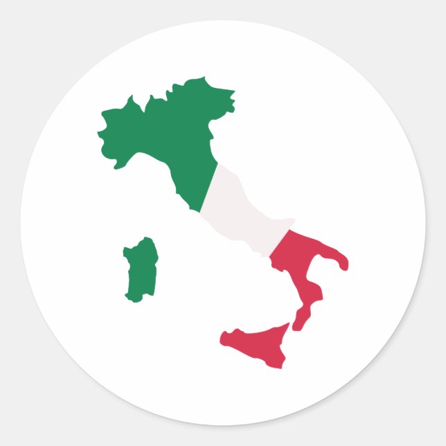Italy map classic round sticker (Front)