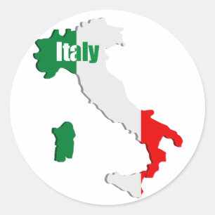 Italy map classic round sticker