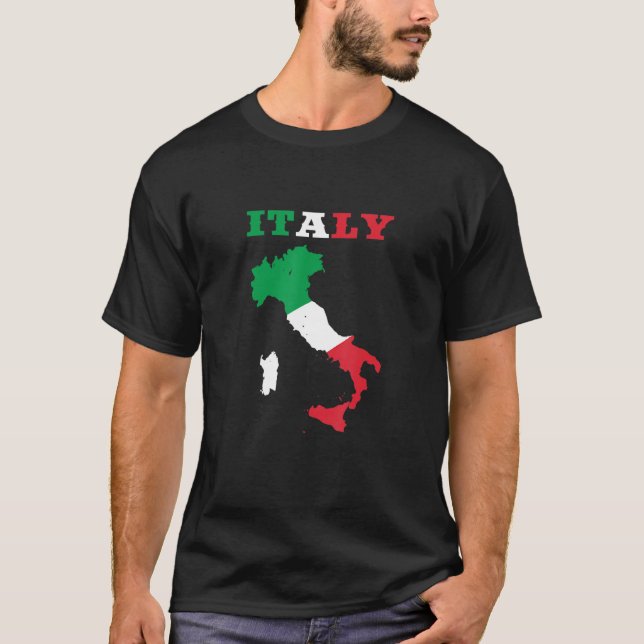 Italy Map Flag Italia Italian Home Country Pride 1 T-Shirt (Front)