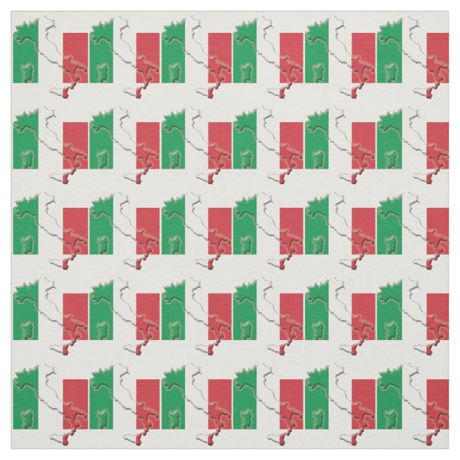 ITALY MAP | Italian Flag Fabric (Swatch)