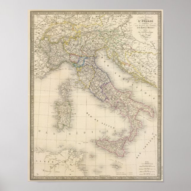 Italy Map Poster (Front)