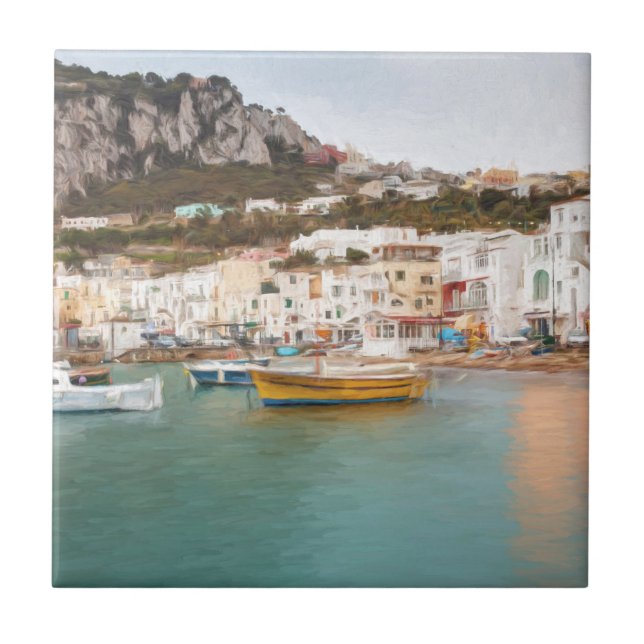 Italy, Marina Grande, Capri Ceramic Tile (Front)