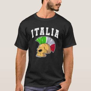 Italy Mohawk Skull Italia Sport Supporter Nazional T-Shirt