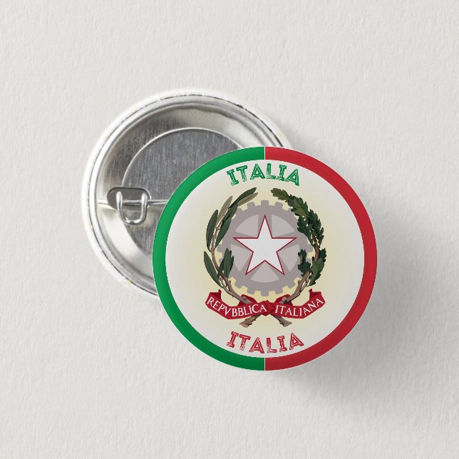 Italy National Emblem Circle Shape 3 Cm Round Badge (Front & Back)