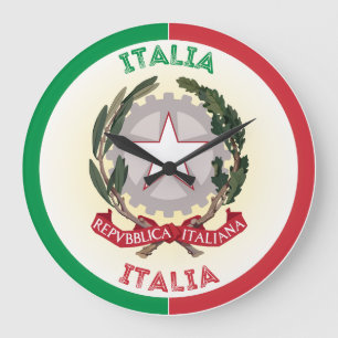 Italy National Emblem Circle Shape Large Clock