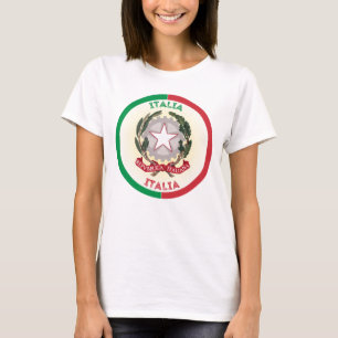 Italy National Emblem Circle Shape T-Shirt