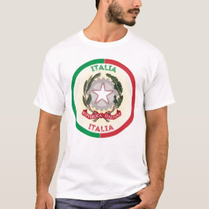 Italy National Emblem Circle Shape T-Shirt