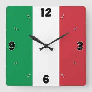 Italy National Flag Patriotic Square Wall Clock
