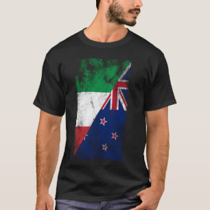 Italy New Zealand Flags - Italian Kiwi, New Zealan T-Shirt