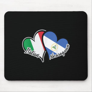 Italy Nicaragua Flag Heart Half Italian Half Nicar Mouse Pad
