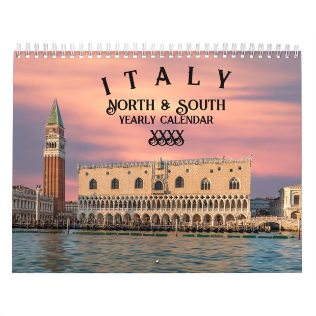 Italy North & South Custom Personalised Year Calendar (Cover)