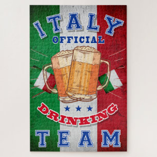 Italy Official Drinking Team. Funny beer Jigsaw Puzzle