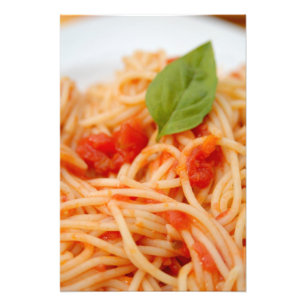 Italy, Orta, Lake Orta, spaghetti with tomato Photo Print