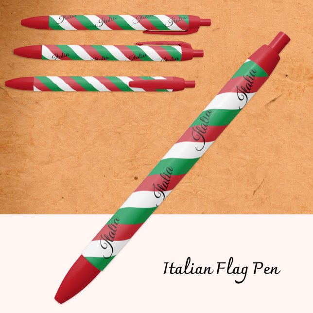 Italy Pen, Italian Flag school / office Black Ink Pen (Creator Uploaded)
