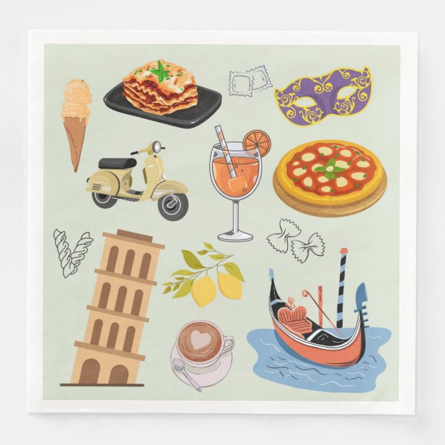 Italy Perfect Vacation Napkin (Front)