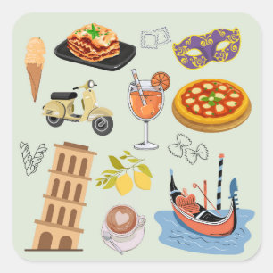 Italy Perfect Vacation Square Sticker